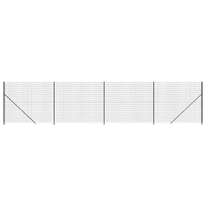 vidaXL Συρματόπλεγμα Περίφραξης Ανθρακί 1,4 x 10 μ. με Βάσεις Φλάντζα