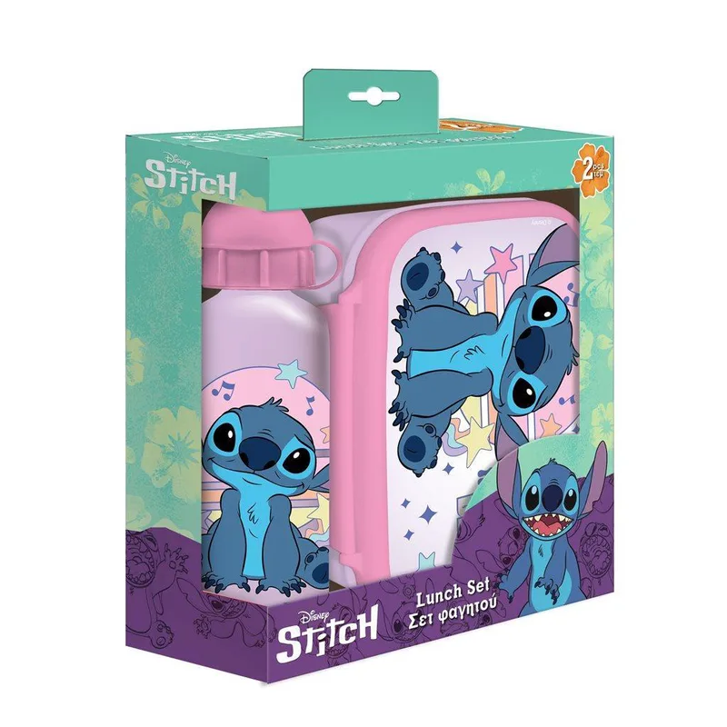 Σετ Φαγητού Disney Stitch Φαγητοδοχείο 800ml-Παγούρι Αλουμινίου 500ml
