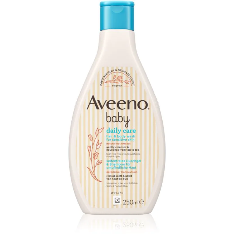 Aveeno Baby Daily Care τζελ πλυσίματος για σώμα και μαλλιά για παιδιά από τη γέννηση 250 ml