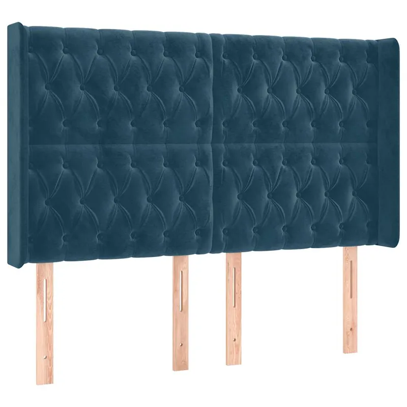 vidaXL �εφαλά�ι με Πτε��για Σκο��ο �πλε 147x16x118/128 εκ. Βελο�δινο