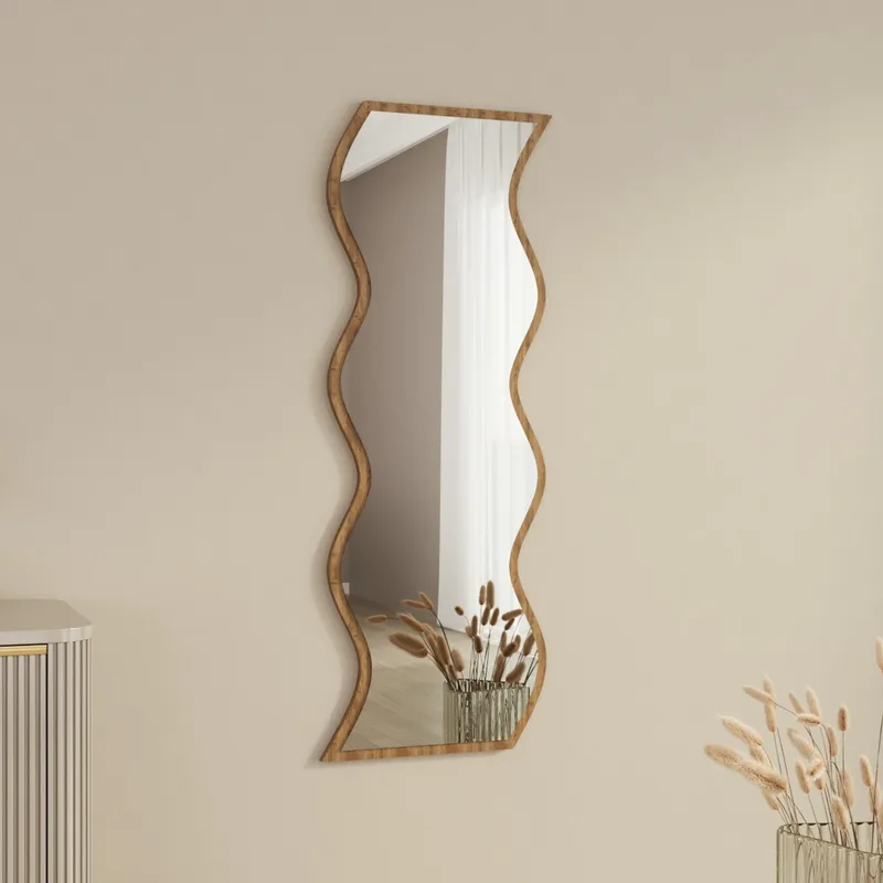 Καθρέπτης Safi - White, Walnut 116Sam1201 (40x120x2,2)