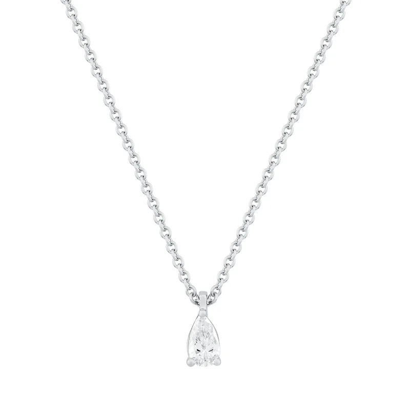 Diamond Group Koλιέ Μονόπετρο Με Διαμάντι Brilliant από Λευκό Χρυσό K18 DKL1397