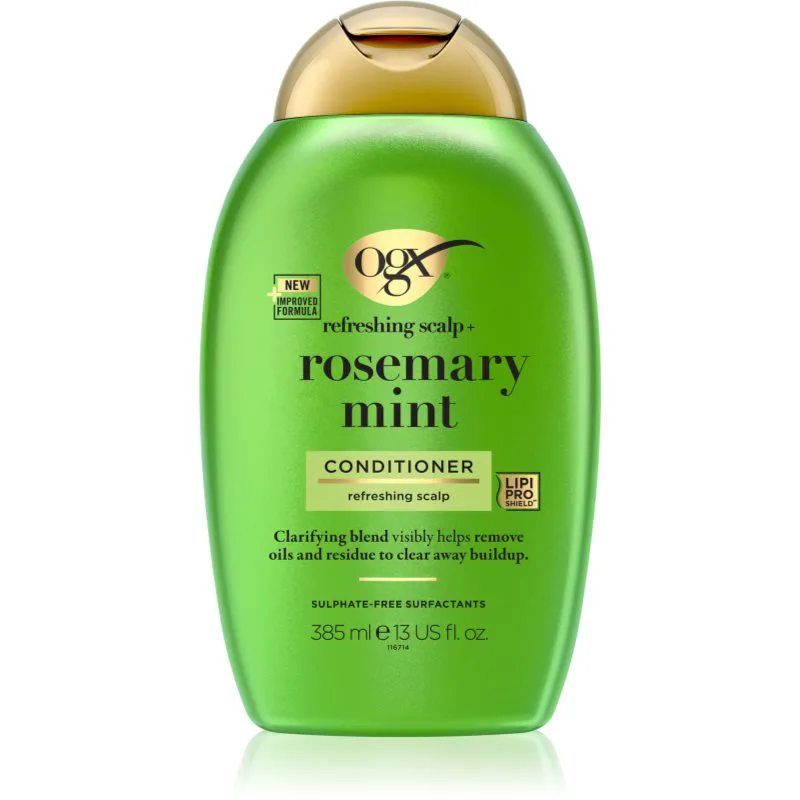 OGX Rosemary Mint καθαριστικό κοντίσιονερ για λιπαρά μαλλιά 385 ml