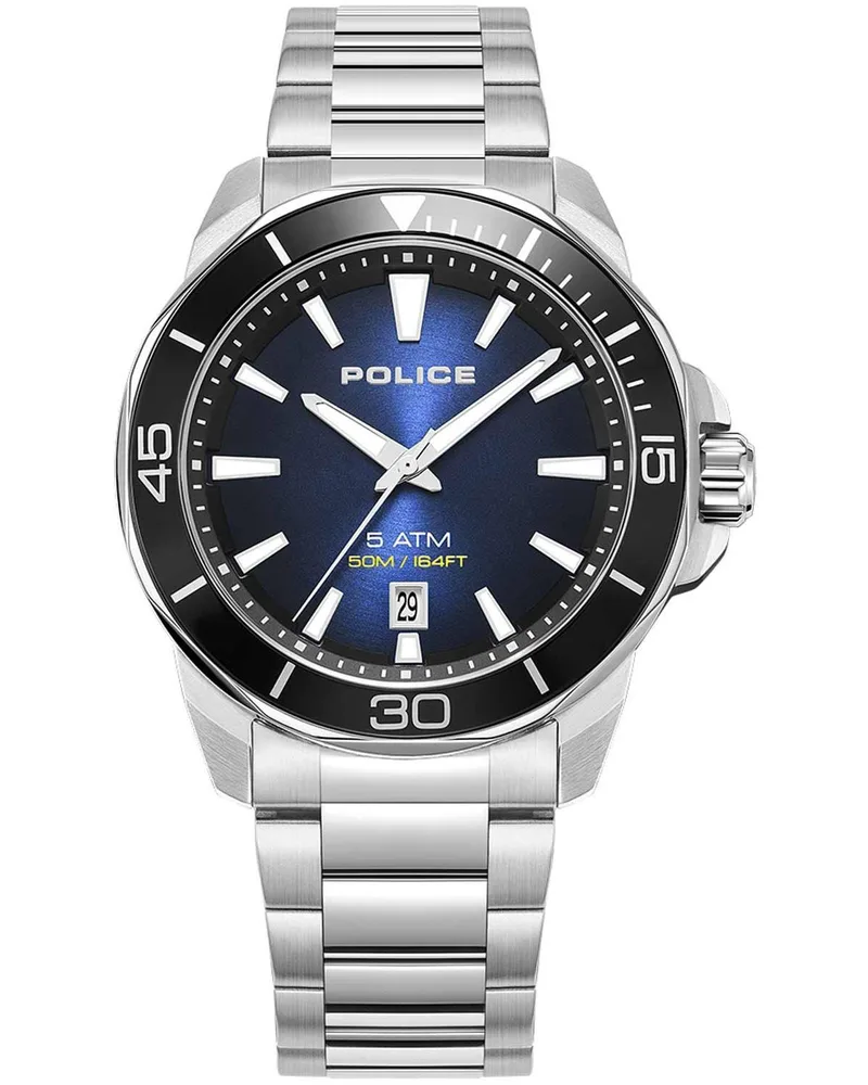 POLICE Thornton - PEWJH0021402, Silver case with Stainless Steel Bracelet