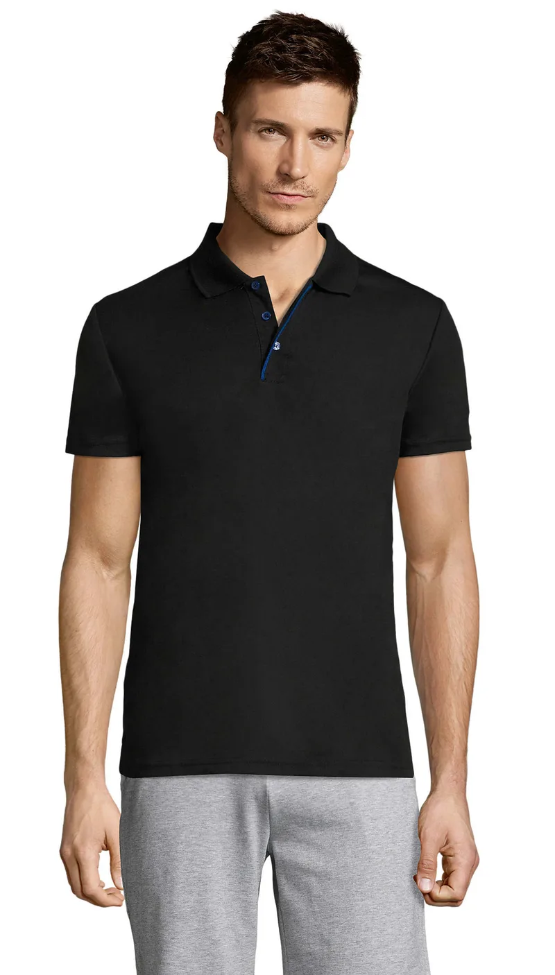 Ανδρικό αθλητικό πόλο Sol's Performer Men - 01180 Black