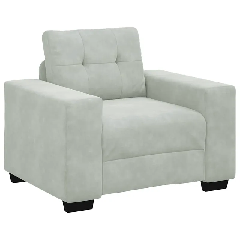 vidaXL Πολυθρόνα Ανοιχτό Γκρι Βελούδινη 100 x 78 x 80 εκ.
