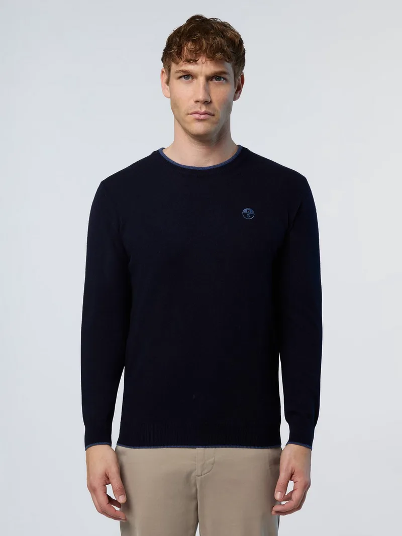 North Sails Ανδρικό Πουλόβερ με Στρογγυλή Λαιμόκοψη Regular Fit σε Μπλε