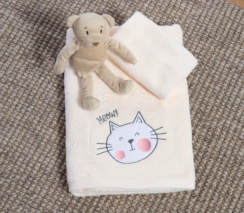 Παιδική πετσέτα (Σετ) Nef-Nef Homeware Cat Life Ecru