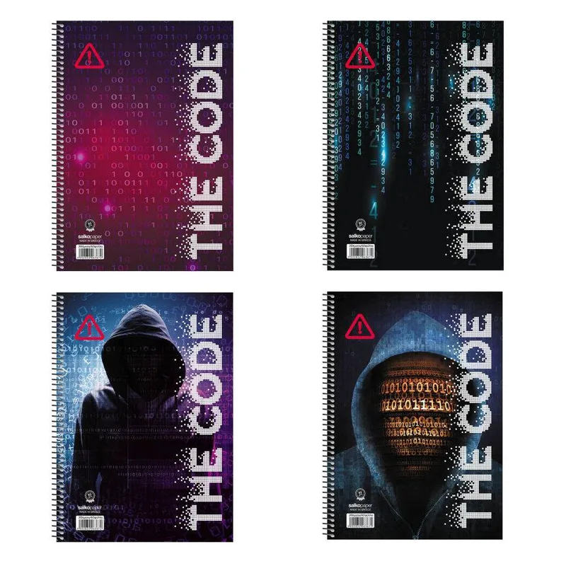 ΤΕΤΡΑΔΙΟ ΣΠΙΡΑΛ SALKO 17x25cm 3 ΘΕΜΑΤΩΝ 90Φ THE CODE