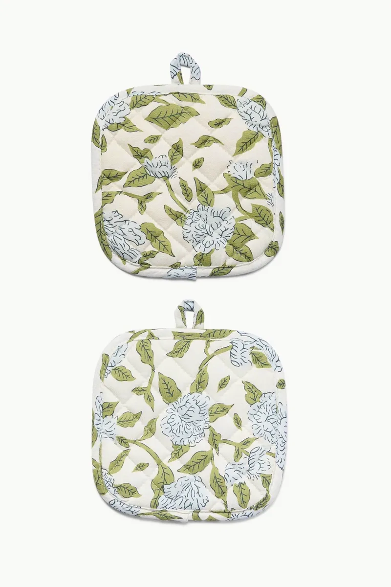 Coincasa σετ πιάστρες κουζίνας με floral print (2 τεμάχια) - 006813074 Πράσινο