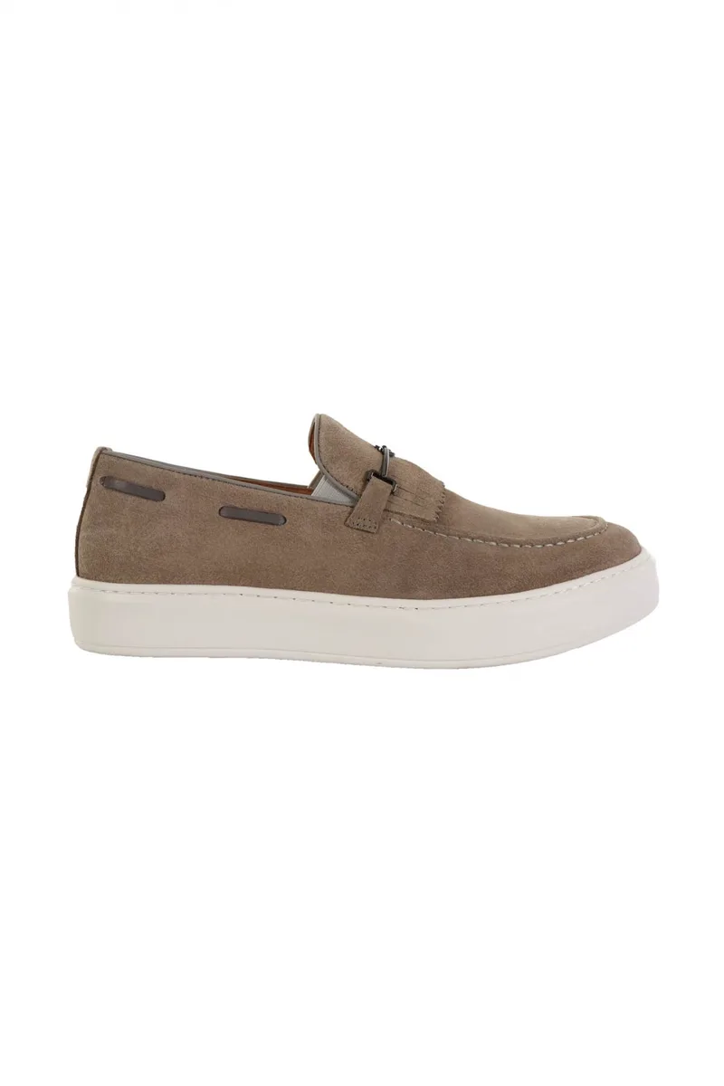 V 19.69 ΠΑΠΟΥΤΣΙ LOAFER SUEDE ΓΚΡΙ-ΜΠΕΖ