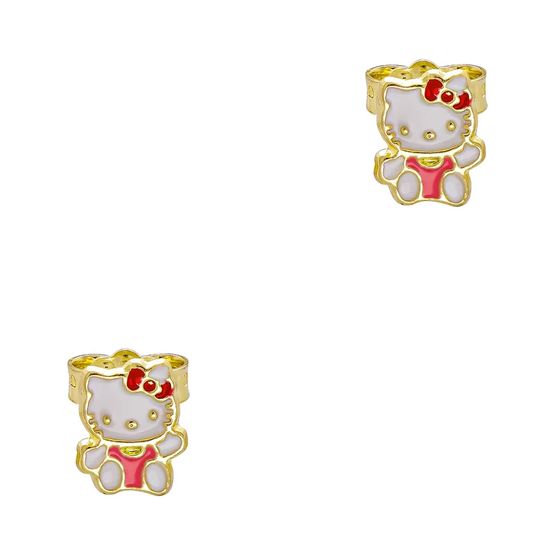 Παιδικά Σκουλαρίκια Hello Kitty Από Κίτρινο Χρυσό 9 Καρατίων PSK581