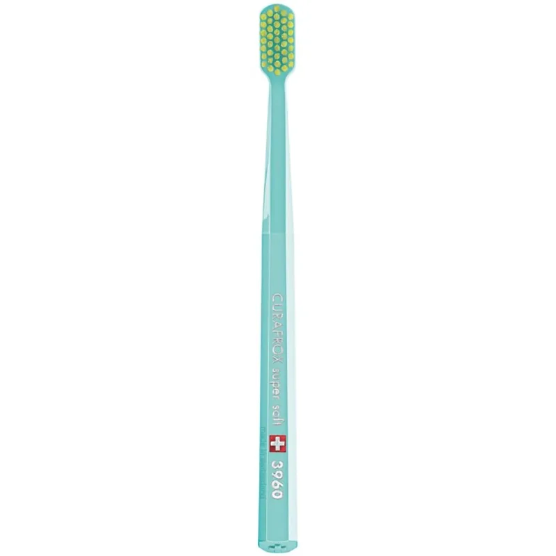 Curaprox CS 3960 Super Soft Toothbrush 1 Τεμάχιο - Τιρκουάζ/ Κίτρινο,Οδοντόβουρτσα με Εξαιρετικά Απαλές & Ανθεκτικές Τρίχες Curen για Αποτελεσματικό Καθαρισμό