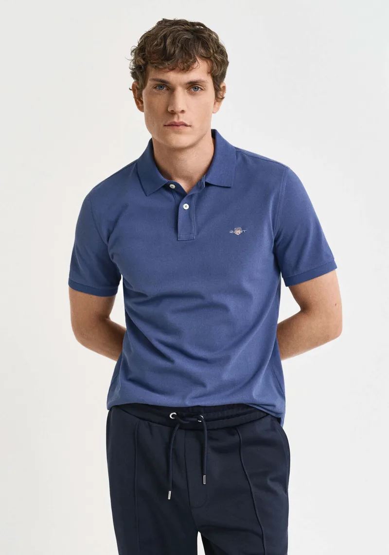 GANT Pique Polo Μπλούζα της σειράς Shield - 2210-1 401 Dusty Navy