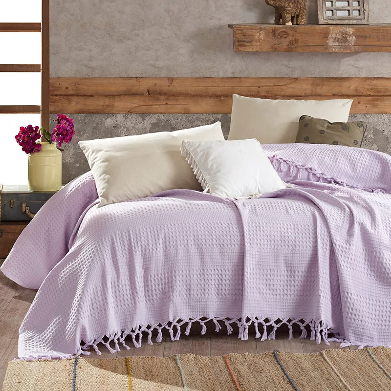Κουβέρτα Πικέ Υπέρδιπλη 220x240 Dimcol Dobby Lilac 220x240