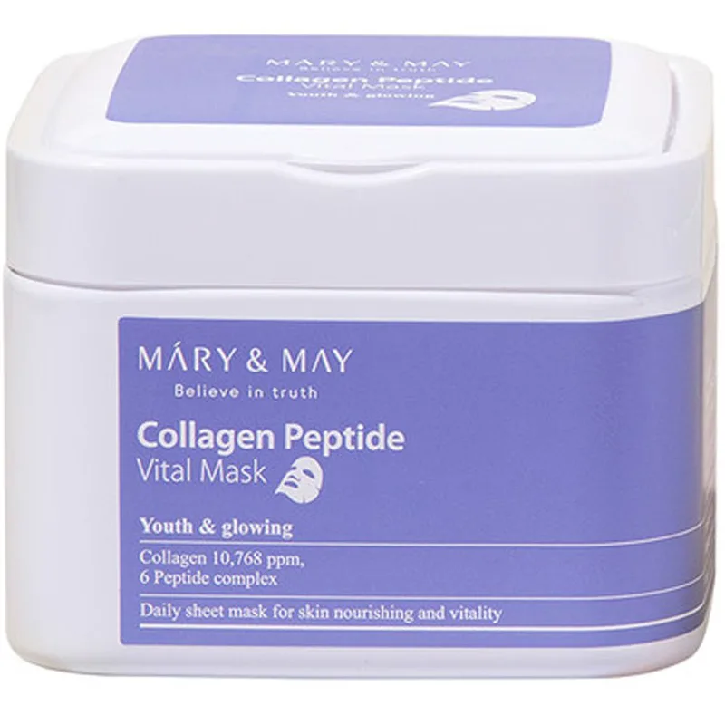 Mary May Collagen Peptide Youth & Glowing Vital Mask Υφασμάτινες Μάσκες Προσώπου με Κολλαγόνο & Πεπτίδια για Σφριγηλότητα & Ελαστικότητα 30 Τεμάχια