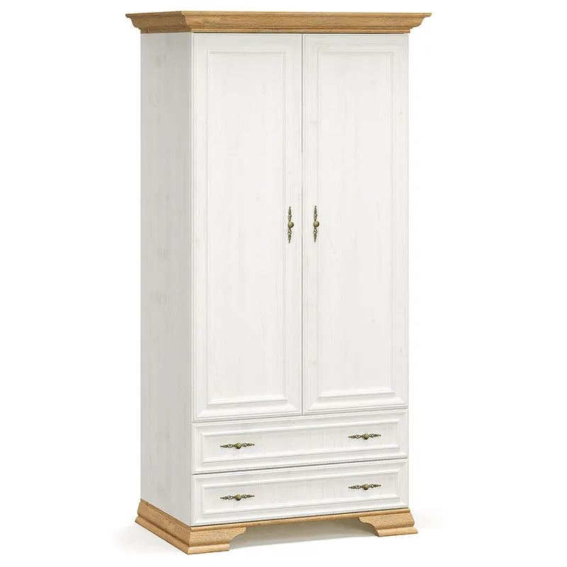 Ντουλάπα Jaden pakoworld δίφυλλη golden oak-λευκό antique 101x62x197,5εκ - PAKO WORLD - 173-000030