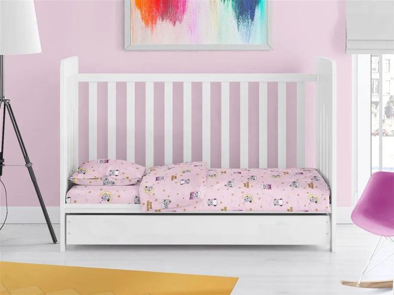 ΣΕΝΤΟΝΙΑ ΕΜΠΡΙΜΕ ΣΕΤ 3 τεμ bebe Sweet Dreams 550 120X160 Ροζ 100% Cotton