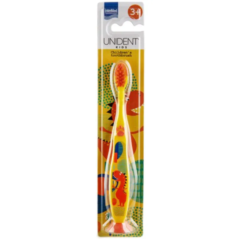 Intermed Unident Kids 3+ Years Children's Toothbrush Παιδική Οδοντόβουρτσα για την Καθημερινή Στοματική Φροντίδα των Παιδιών από 3 Ετών & Άνω 1 Τεμάχιο - Κίτρινο