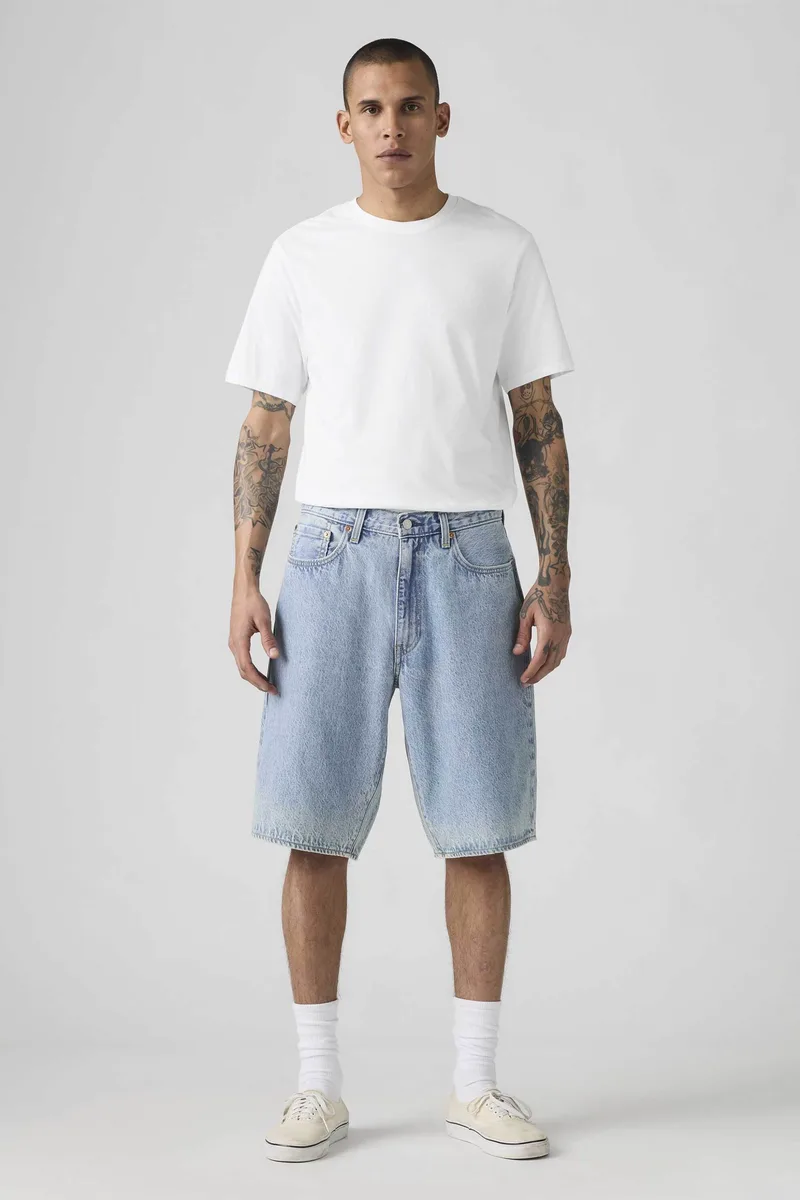 Levi's® ανδρική denim βερμούδα πεντάτσεπη Baggy Fit "478™" - 001JM0006 Denim Blue Ανοιχτό