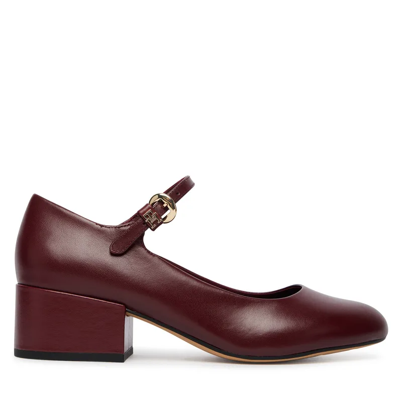 Γοβάκια Tommy Hilfiger Heeled Maryjane Buckle FW0FW09347 Μπορντό