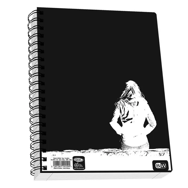 Τετράδιο Σπιράλ Black & White A4 4 Θέματα 120 Φύλλα (Τυχαία Επιλογή Σχεδίου)