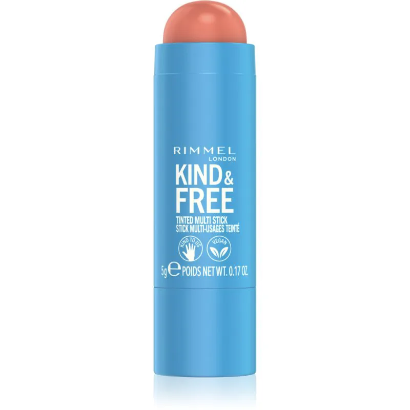 Rimmel Kind & Free πολυλειτουργικο μεικ απ για τα ματια, τα χειλη και το προσωπο απόχρωση 002 Peachy Cheeks 5 γρ