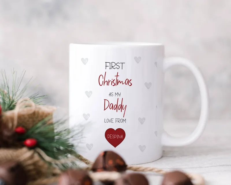 Χριστουγεννιάτικη κούπα - First Christmas as my daddy - Απλή