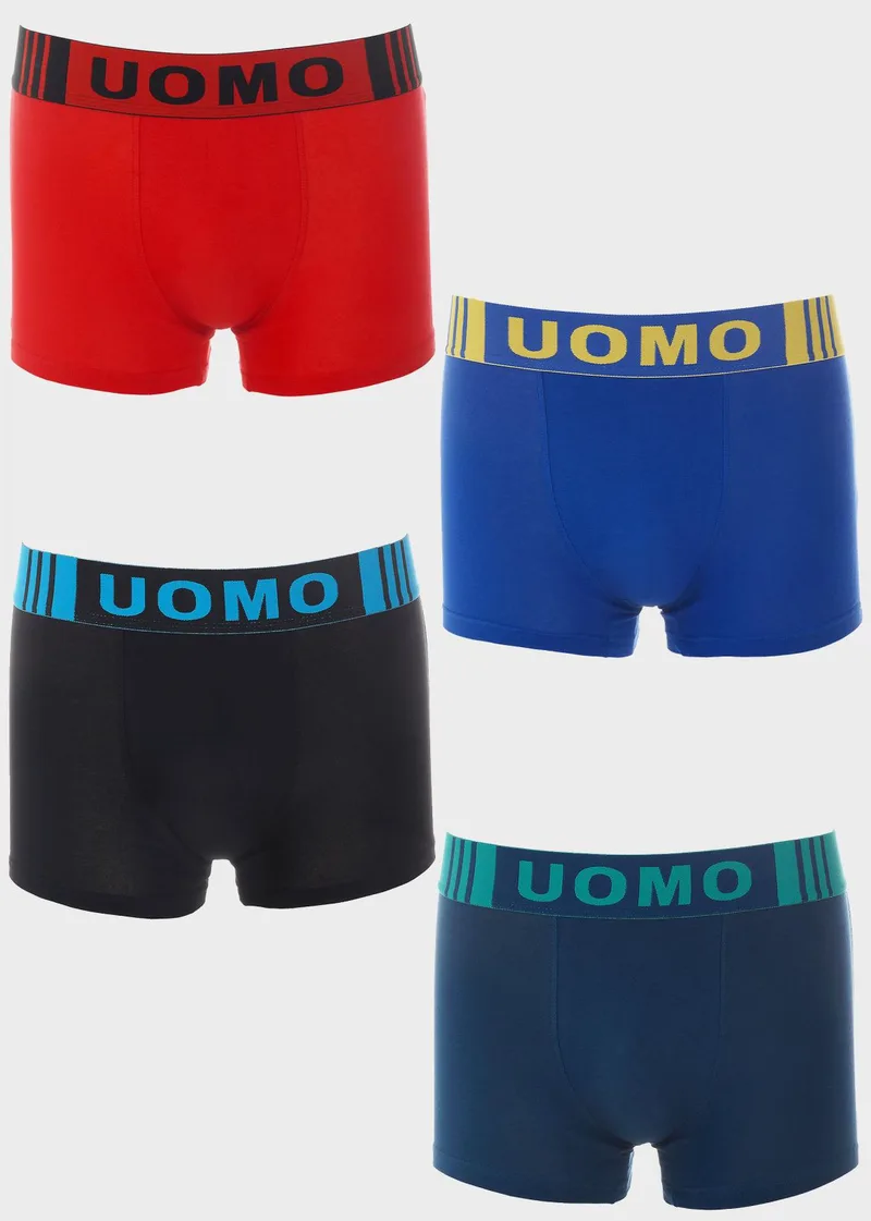Ανδρικό boxer εξωτερικό δίχρωμο λάστιχο.Συσκευασία 4pack. MULTI COLOUR