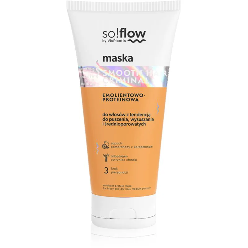 so!flow Frizzy and Dry Hair Protein-Emollient Mask λειαντική μάσκα για την αντιμετώπιση του κρεπαρίσματος μαλλιών 200 ml