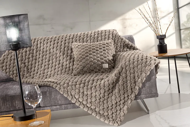 Ριχτάρι Elixir Taupe 120x160 + Διακοσμητική Μαξιλαροθήκη