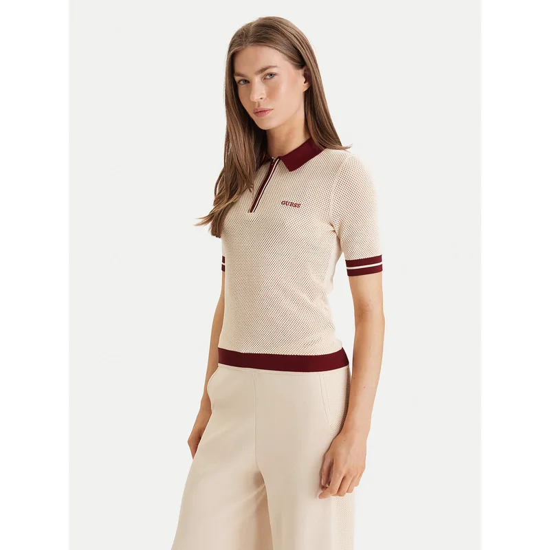 Guess Polo V6GR04 Z0725 Μπεζ Regular Fit