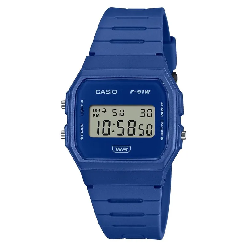 CASIO Collection - F-91WB-2A1EF, Blue case with Blue Rubber Strap
