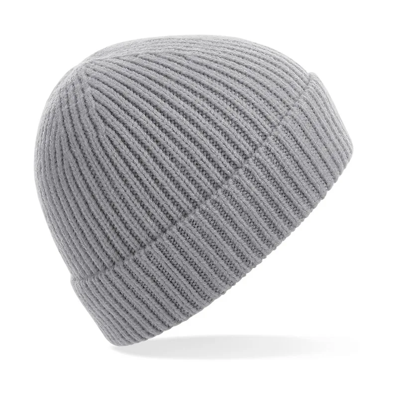 Σκούφος B380 Beechfield Engineered Knit Ribbed Pom Pom Light Grey