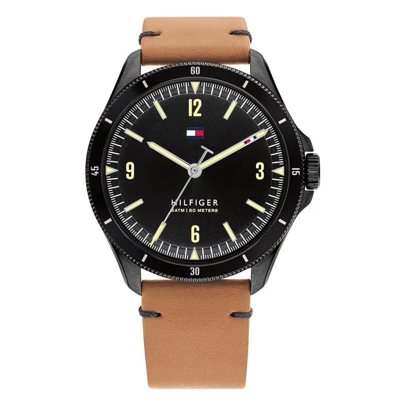 TOMMY HILFIGER Maverick Brown Leather Strap 1791906