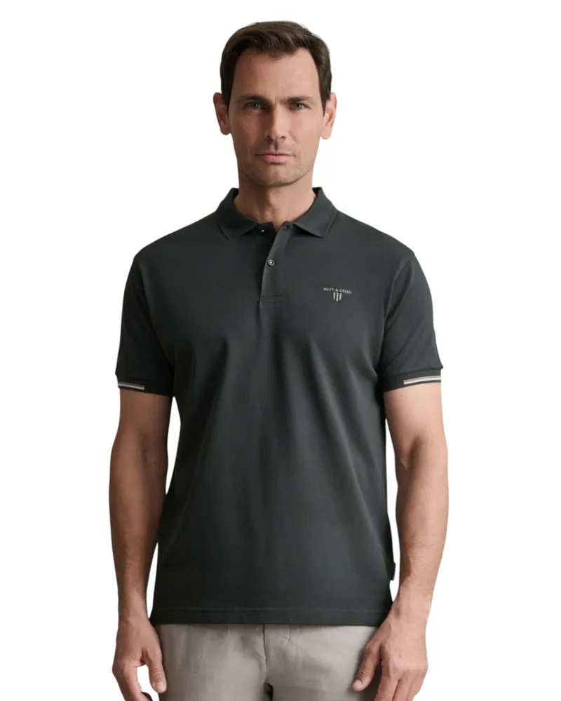 Navy & Green Ανδρική Μπλούζα Πόλο Κοντομάνικη 24EY.040/2PL DEEPEST GREEN Κυπαρισσί