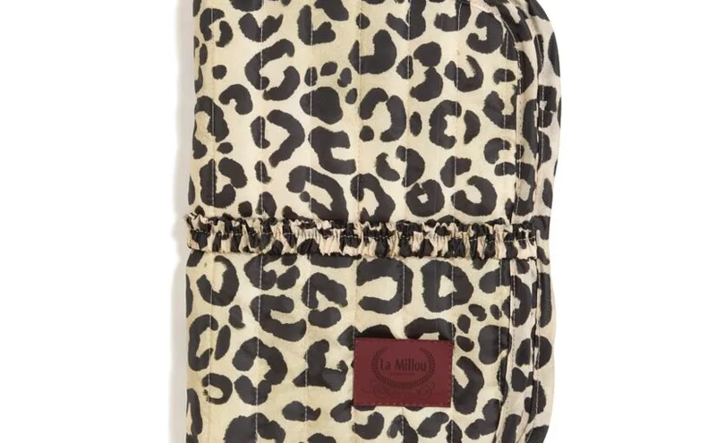 Mollet Quilted Diaper Pouch Nylon Leopard – Cream