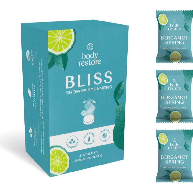Body Restore Bliss Shower Steamers ταμπλέτες ντους αρώματα Bergamot Spring 3 τμχ