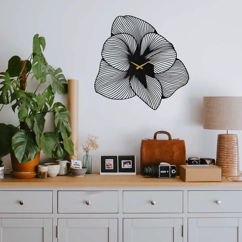 Μεταλλικό Διακοσμητικό Ρολόι Τοίχου Azalea Metal Wall Clock - Aps039 70 - Black 507Atp1506 70x70 cm