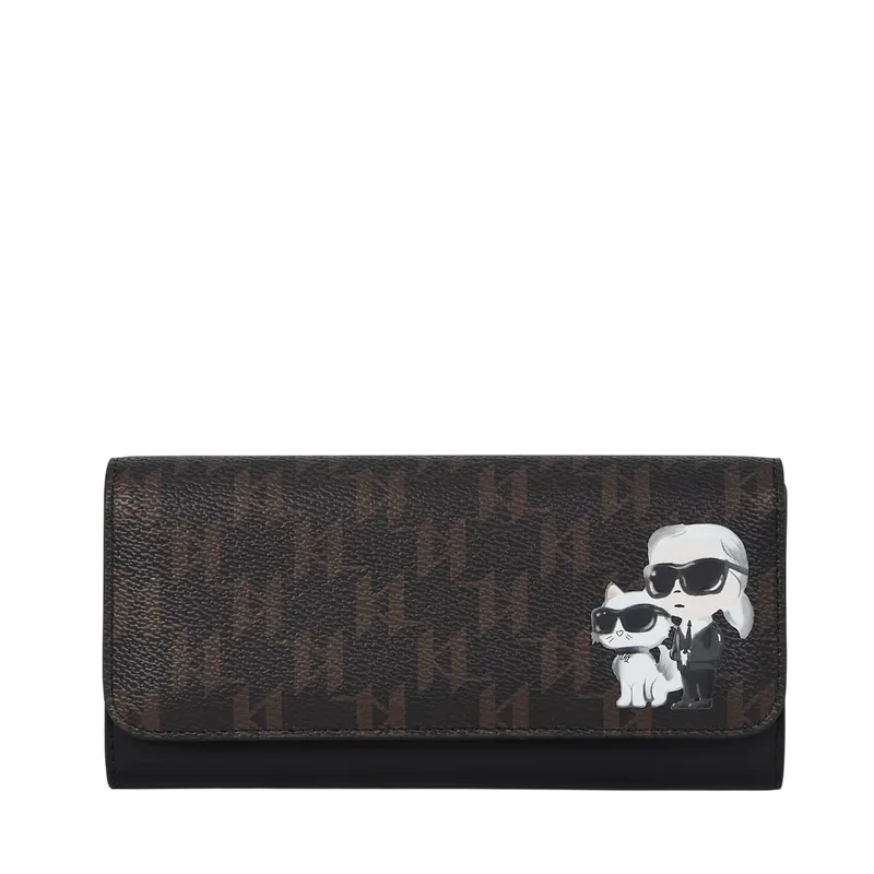 Γυναικείο Ikon Monogram Πορτοφόλι Μαύρο Karl Lagerfeld B1W32015-2LS BROWN KL MONO