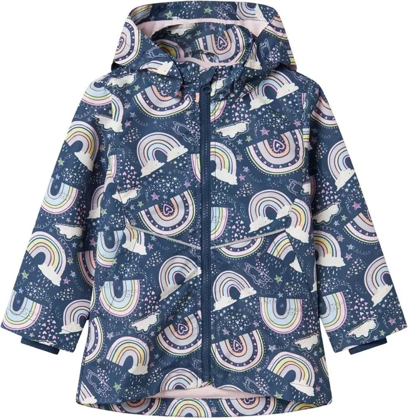 ΜΠΟΥΦΑΝ NAME IT 13238161 NMFMAXI LI JACKET RAINBOW AOP ΜΠΛΕ/ΡΟΖ (92 CM)-(2-3 ΕΤΩΝ)
