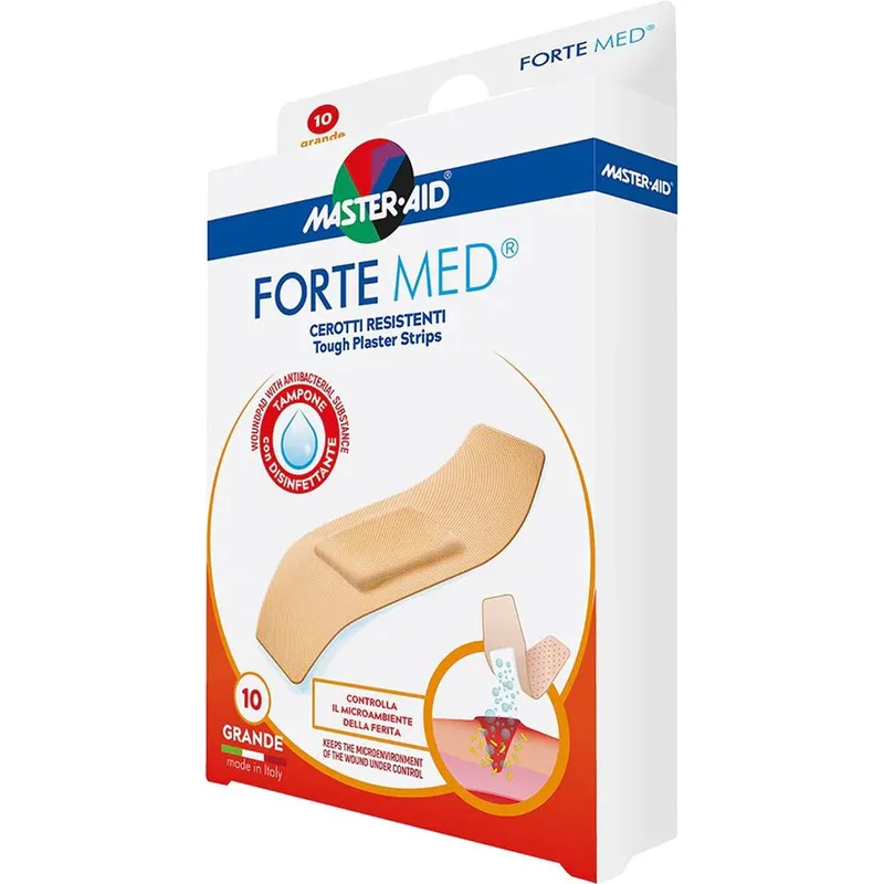 Master Aid Forte Med Tough Plaster Strips 78x26mm Ανθεκτικά Επιθέματα Από Πολυαιθυλένιο για Υψηλή Προστασία των Πληγών, 10 Τεμάχια