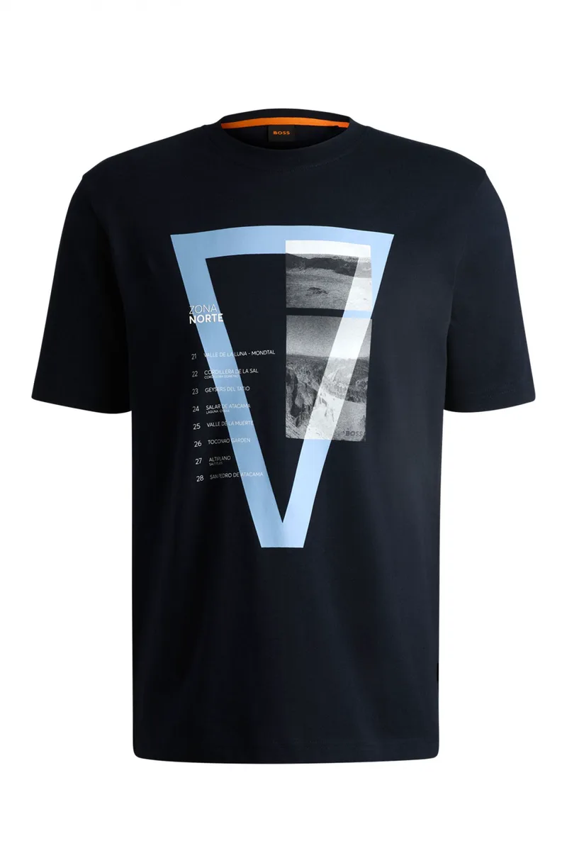 BOSS CASUAL T-SHIRT TE_ONTHEWAY ΜΠΛΕ