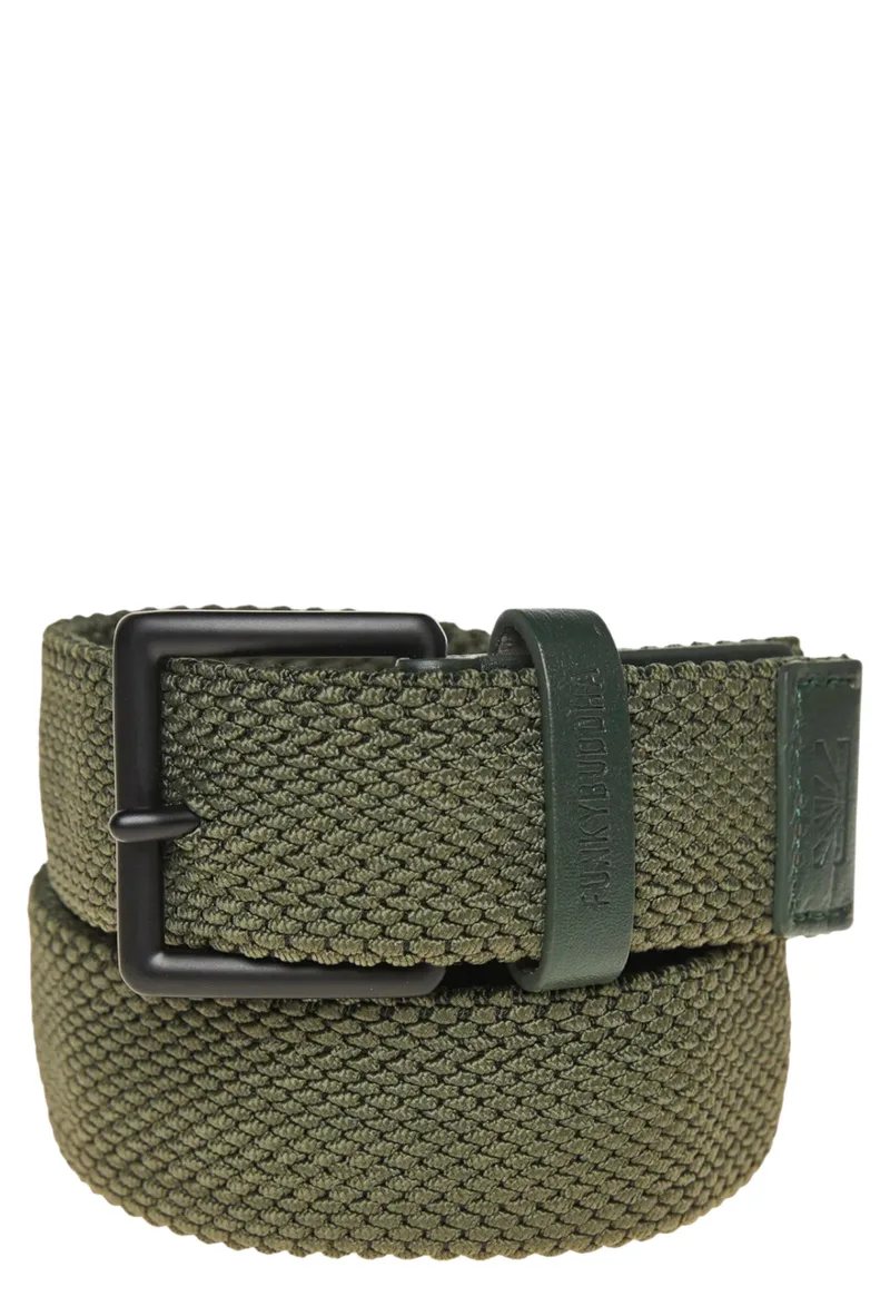 Zώνη Funky Buddha Με Εφέ Πλέξης FBM010-049-10-KHAKI Ανδρικό