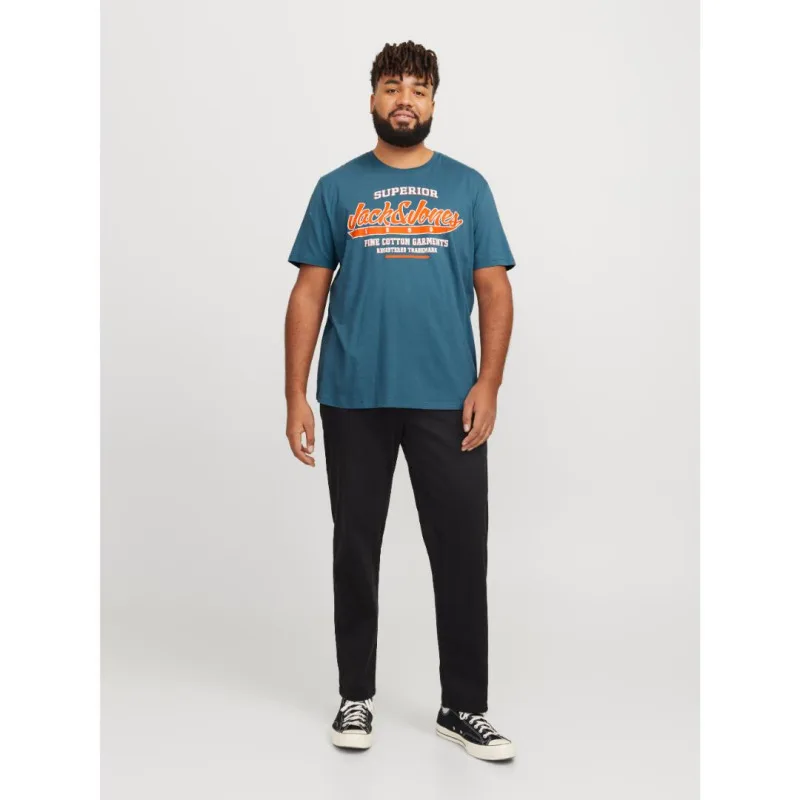 Jack & Jones "Logo" t-shirt σε Plus fit γραμμή,με μεταξοτυπία - Indigo