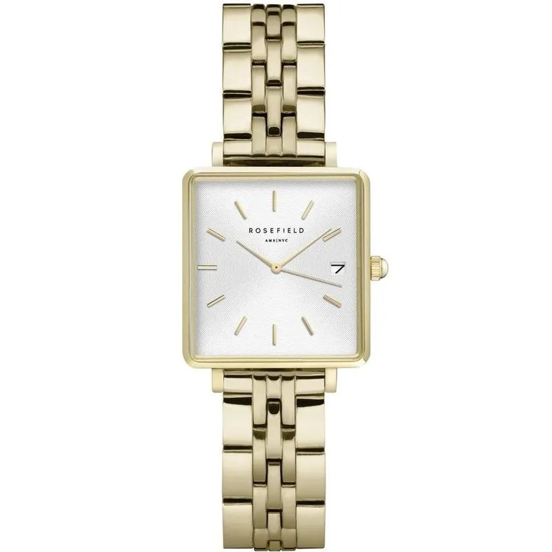 ROSEFIELD The Boxy Mini - QMWSG-Q021 Χρυσό case with Stainless Steel Bracelet