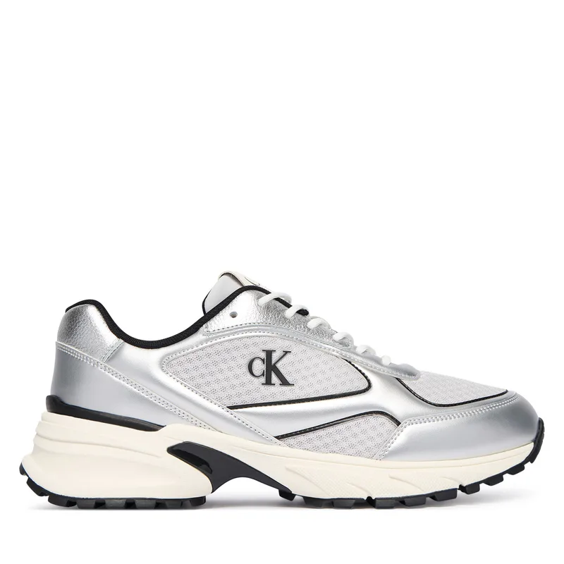 Αθλητικά Calvin Klein Hike Runner Laceup Mesh Mix Met YM0YM01402 Ασημί