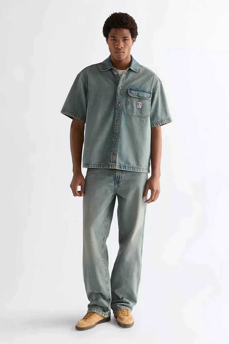 Wrangler® ανδρικό τζιν παντελόνι πεντάτσεπο Loose Straight Fit - 112377841 Denim Blue