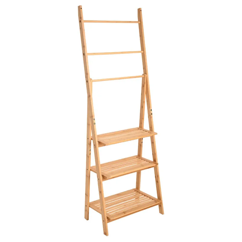 Estia Ραφιέρα Δαπέδου Οργάνωσης Bamboo Essentials Με 3 Ράφια Φυσικό Χρώμα
