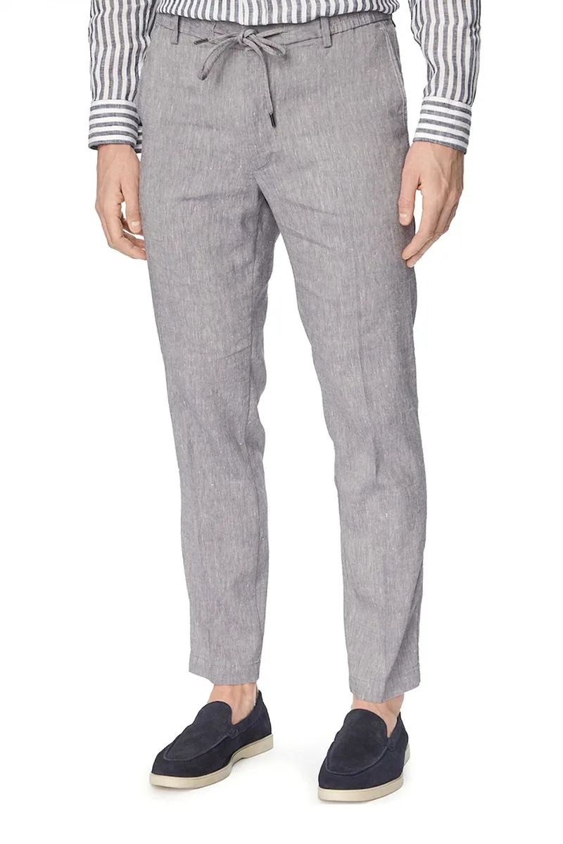 BOSS ΠΑΝΤΕΛΟΝΙ CHINO ΛΙΝΟ ΛΑΣΤΙΧΟ ΜΕΣΗ REGULAR FIT H-KAE1-RDS ΜΕΛΑΝΖΕ ΓΚΡΙ